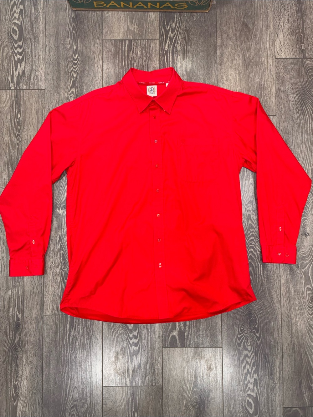 Cinch Rodeo Shirt Men's XL Cherry Red 162 Button-Down Shirt Cowboy Western